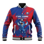 Custom Cape Verde Football Baseball Jacket Blue Sharks - Pride of the Islands - African Pride