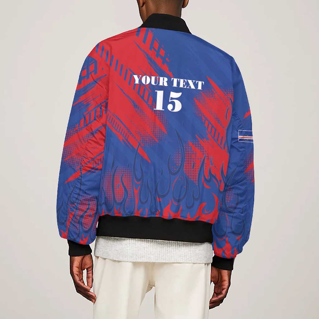 Custom Cape Verde Football Bomber Jacket Blue Sharks - Pride of the Islands - African Pride