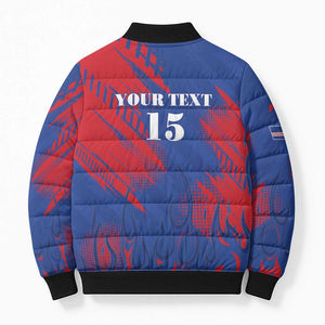 Custom Cape Verde Football Bomber Puffer Jacket One Team One Victory