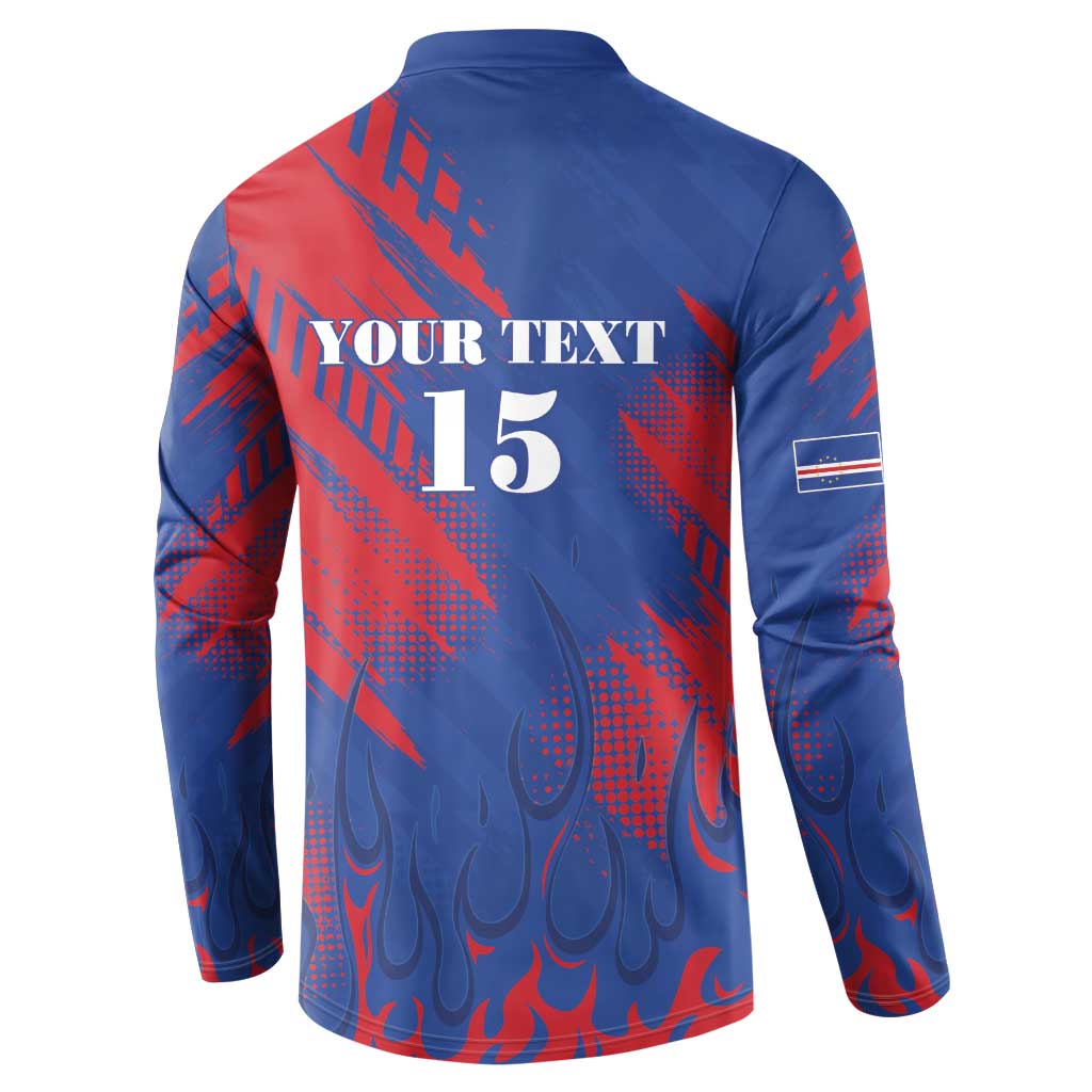 Custom Cape Verde Football Button Sweatshirt One Team One Victory