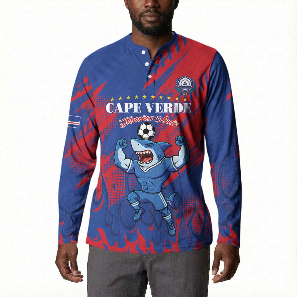 Custom Cape Verde Football Button Sweatshirt One Team One Victory