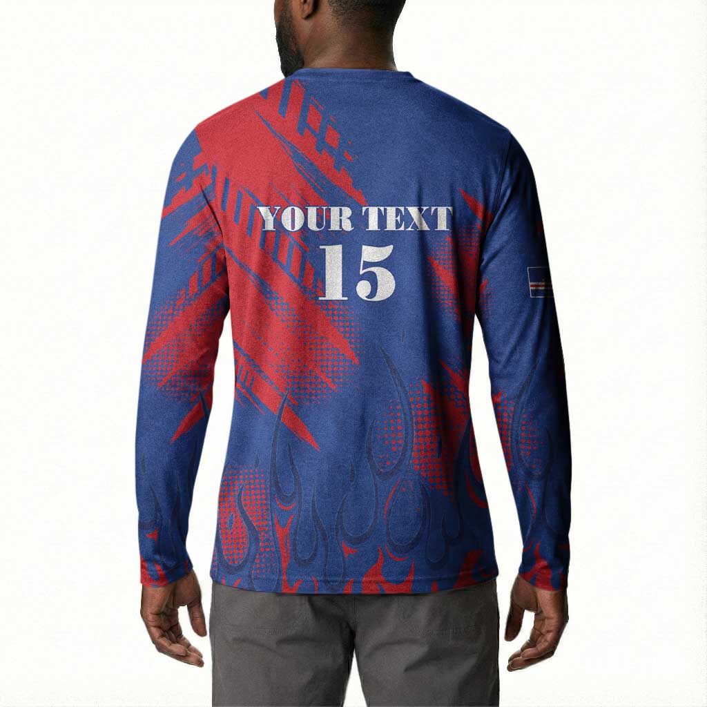 Custom Cape Verde Football Button Sweatshirt One Team One Victory