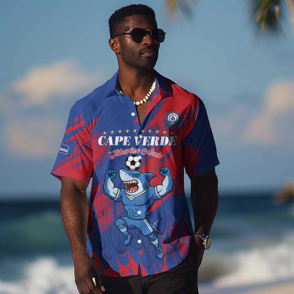 Custom Cape Verde Football Hawaiian Shirt Blue Sharks - Pride of the Islands - African Pride