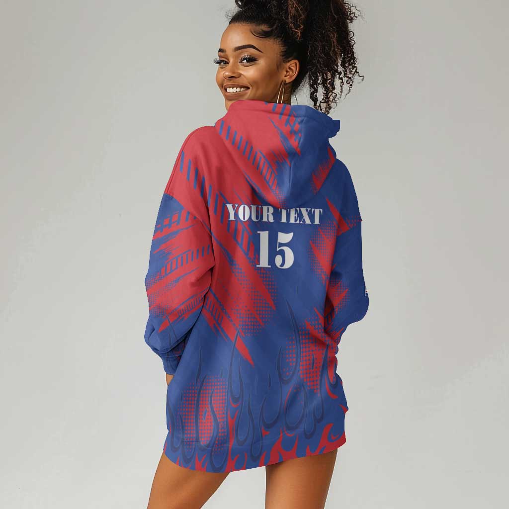 Custom Cape Verde Football Hoodie Dress Blue Sharks - Pride of the Islands - African Pride