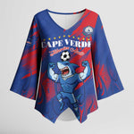 Custom Cape Verde Football Kimono Sleeve Blouse One Team One Victory