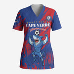 Custom Cape Verde Football Scrub Top Blue Sharks - Pride of the Islands - African Pride