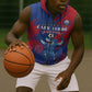 Custom Cape Verde Football Sleeveless Zip Hoodie Blue Sharks - Pride of the Islands - African Pride