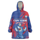 Custom Cape Verde Football Wearable Blanket Hoodie Blue Sharks - Pride of the Islands - African Pride