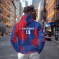Custom Cape Verde Football Zip Hoodie Blue Sharks - Pride of the Islands - African Pride