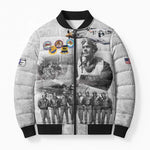 Red Tails Aviators Bomber Puffer Jacket WWII Heroes Tribute Retro Style
