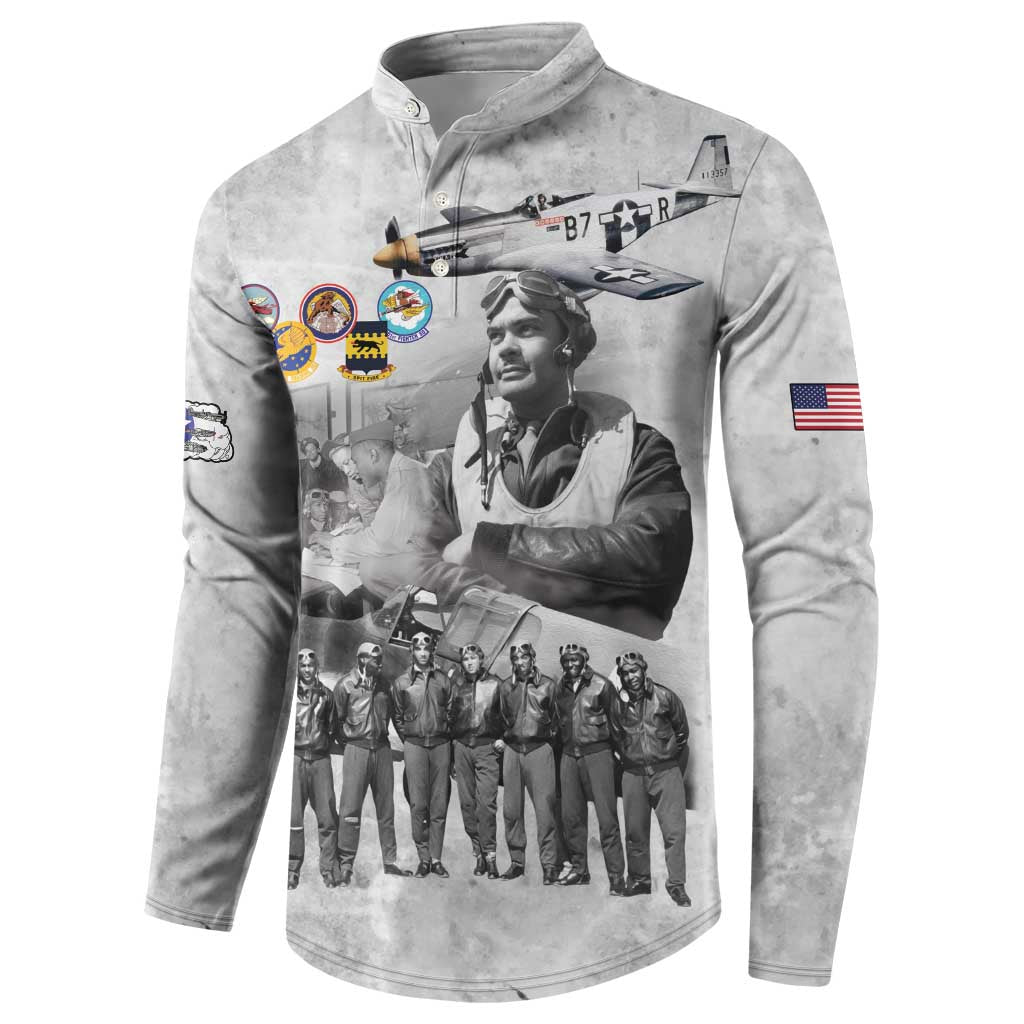 Red Tails Aviators Button Sweatshirt WWII Heroes Tribute Retro Style
