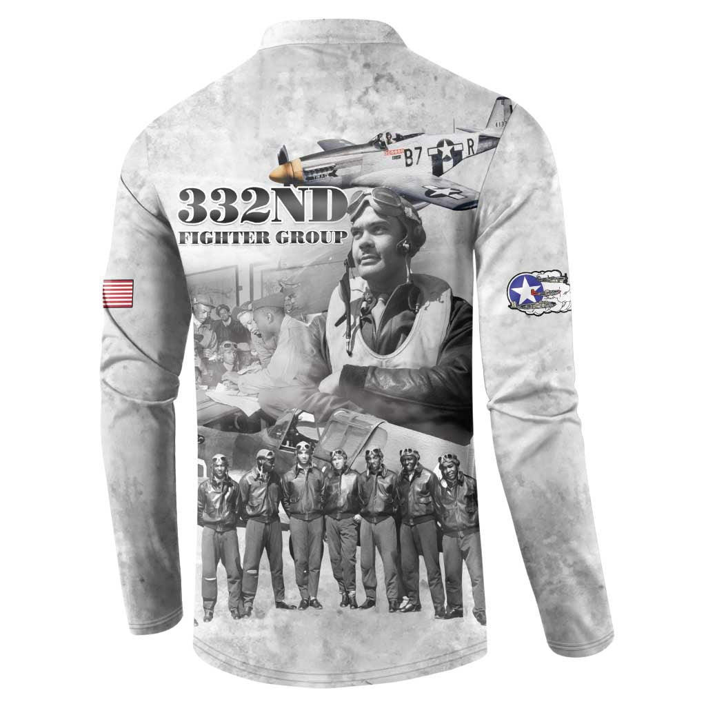 Red Tails Aviators Button Sweatshirt WWII Heroes Tribute Retro Style