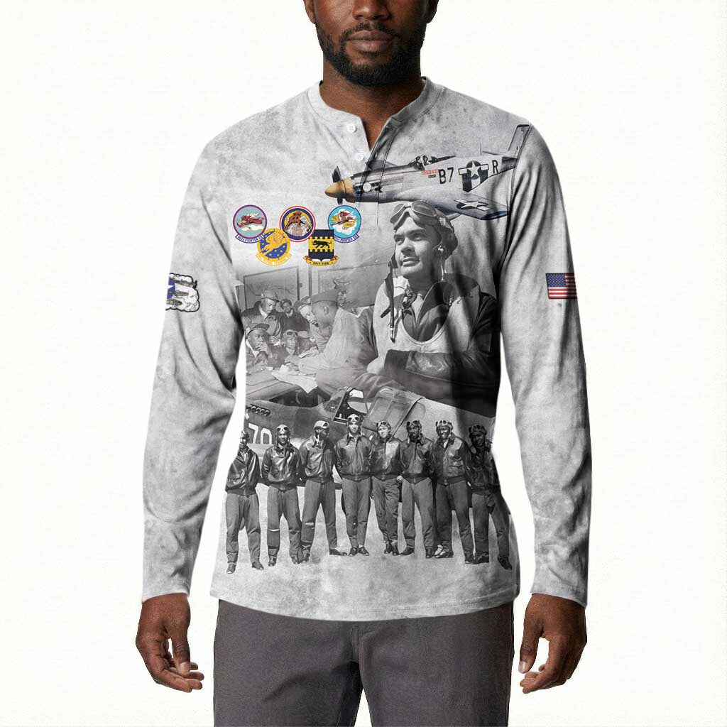 Red Tails Aviators Button Sweatshirt WWII Heroes Tribute Retro Style
