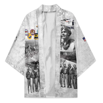 Red Tails Aviators Kimono WWII Heroes Tribute Retro Style