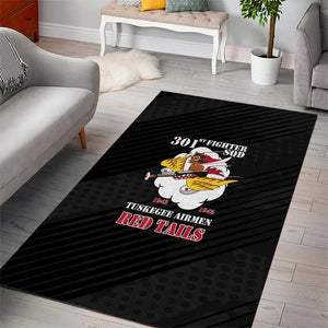 301st Fighter Squadron WWII Area Rug Red Tails Heritage - Black - African Pride