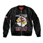 Personalized 301st Fighter Squadron WWII Sleeve Zip Bomber Jacket Red Tails Heritage - Black - African Pride