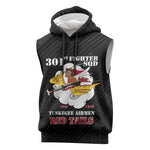 Personalized 301st Fighter Squadron WWII Sleeveless Hoodie Red Tails Heritage - Black - African Pride