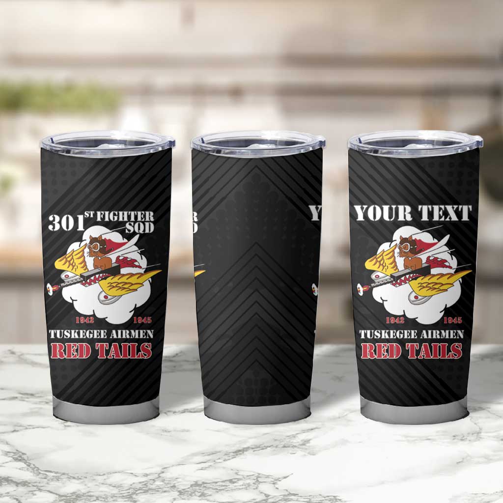 Personalized 301st Fighter Squadron WWII Tumbler Cup Red Tails Heritage - Black - African Pride