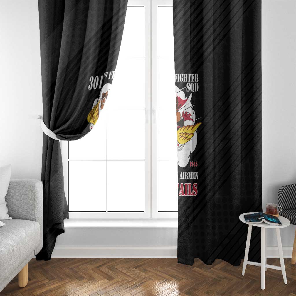301st Fighter Squadron WWII Window Curtain Red Tails Heritage - Black - African Pride
