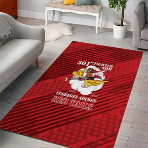 301st Fighter Squadron WWII Area Rug Red Tails Heritage - Red - African Pride
