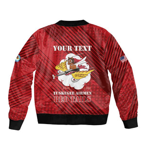 Personalized 301st Fighter Squadron WWII Bomber Jacket Red Tails Heritage - Red - African Pride