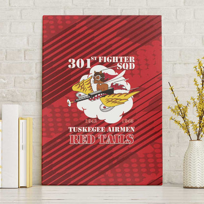 301st Fighter Squadron WWII Canvas Wall Art Red Tails Heritage - Red - African Pride