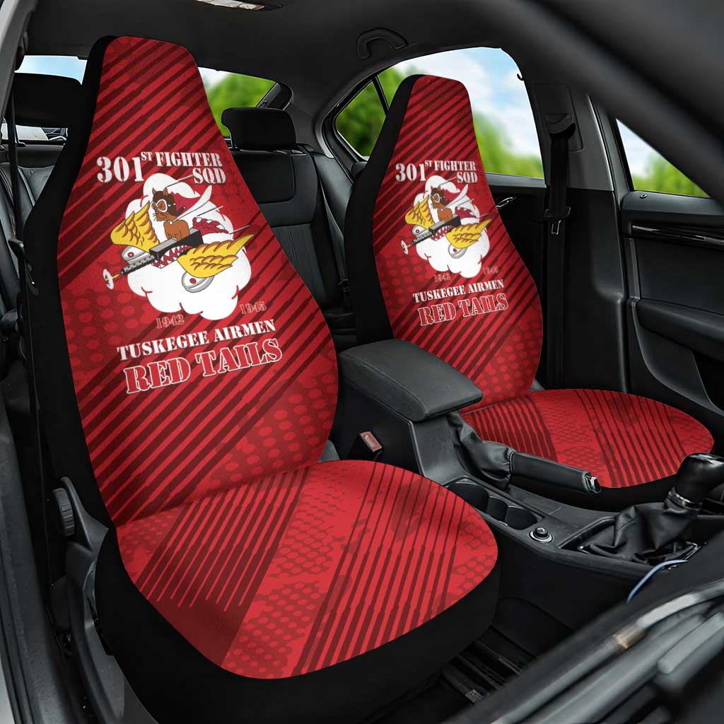 301st Fighter Squadron WWII Car Seat Cover Red Tails Heritage - Red - African Pride