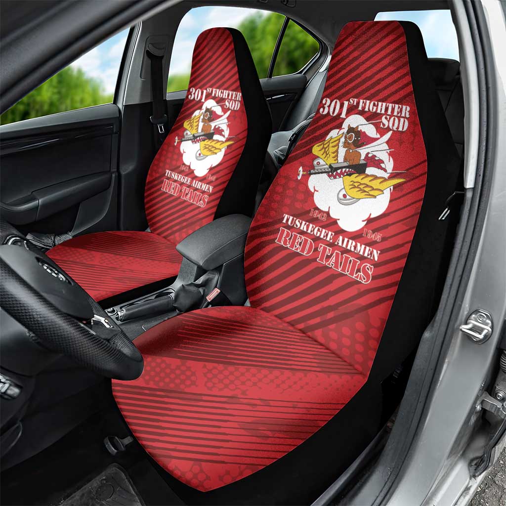 301st Fighter Squadron WWII Car Seat Cover Red Tails Heritage - Red - African Pride