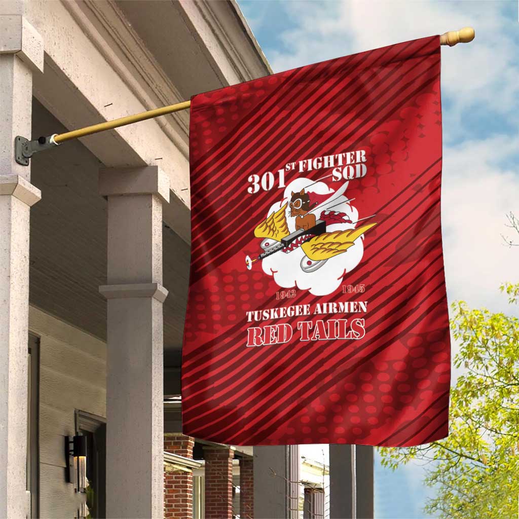 301st Fighter Squadron WWII Garden Flag Red Tails Heritage - Red - African Pride