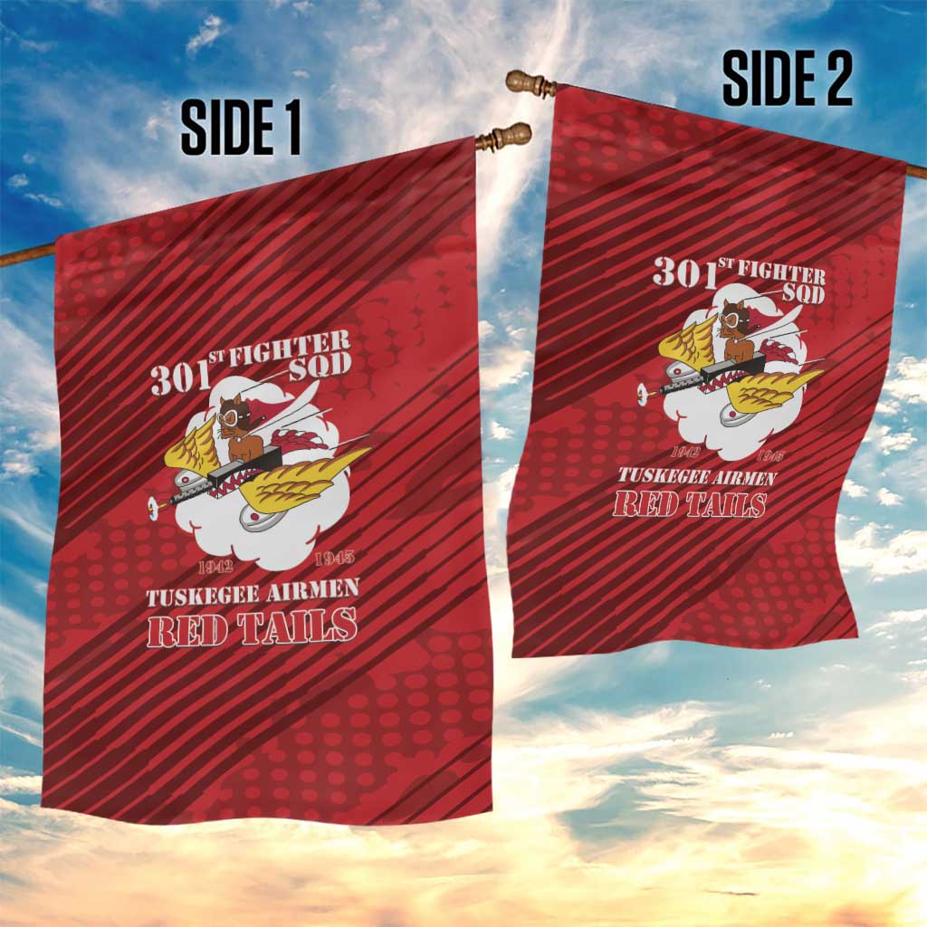 301st Fighter Squadron WWII Garden Flag Red Tails Heritage - Red - African Pride