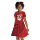 Personalized 301st Fighter Squadron WWII Kid Short Sleeve Dress Red Tails Heritage - Red - African Pride