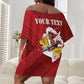 Personalized 301st Fighter Squadron WWII Off Shoulder Short Dress Red Tails Heritage - Red - African Pride