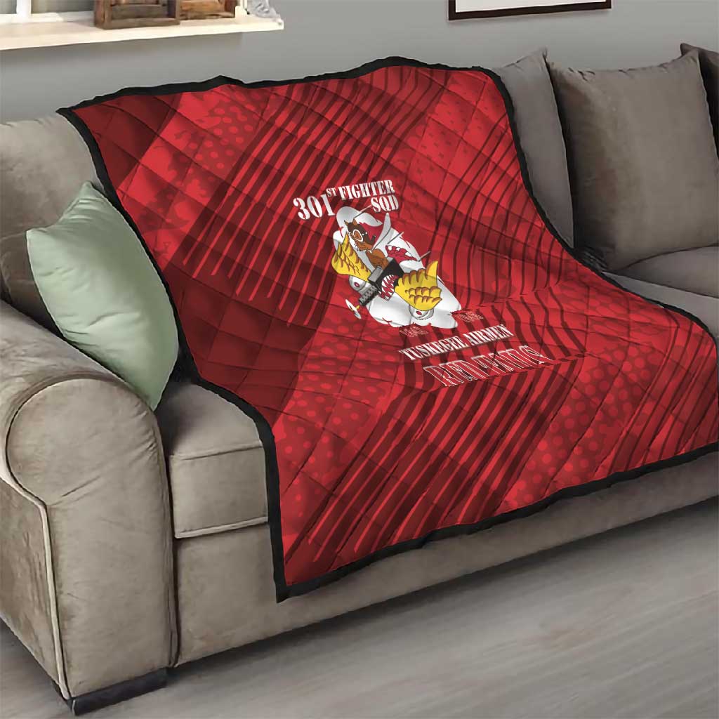 301st Fighter Squadron WWII Quilt Red Tails Heritage - Red - African Pride