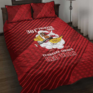 301st Fighter Squadron WWII Quilt Bed Set Red Tails Heritage - Red - African Pride