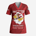 Personalized 301st Fighter Squadron WWII Scrub Top Red Tails Heritage - Red - African Pride
