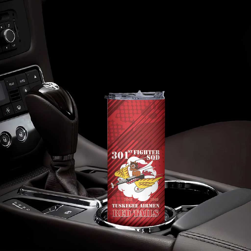 Personalized 301st Fighter Squadron WWII Skinny Tumbler Red Tails Heritage - Red - African Pride