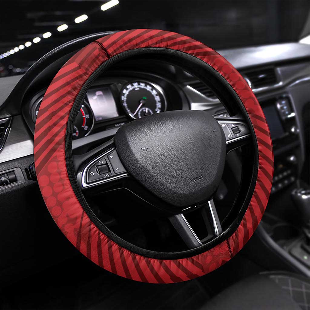 301st Fighter Squadron WWII Steering Wheel Cover Red Tails Heritage - Red - African Pride