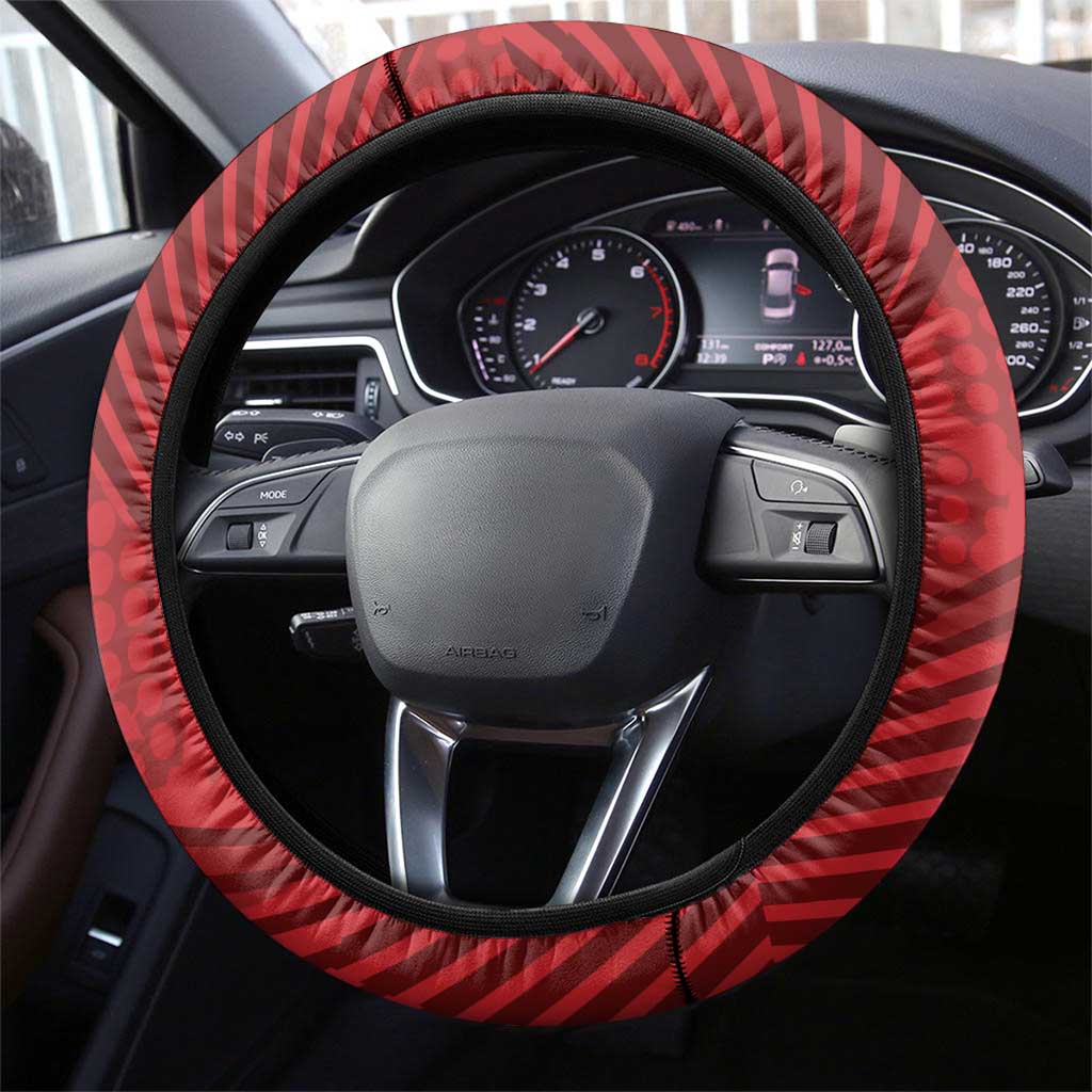301st Fighter Squadron WWII Steering Wheel Cover Red Tails Heritage - Red - African Pride