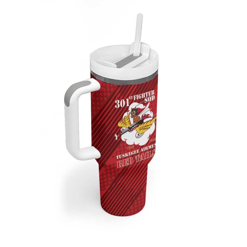 Personalized 301st Fighter Squadron WWII Tumbler With Handle Red Tails Heritage - Red - African Pride