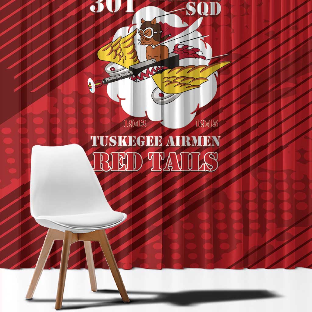 301st Fighter Squadron WWII Window Curtain Red Tails Heritage - Red - African Pride