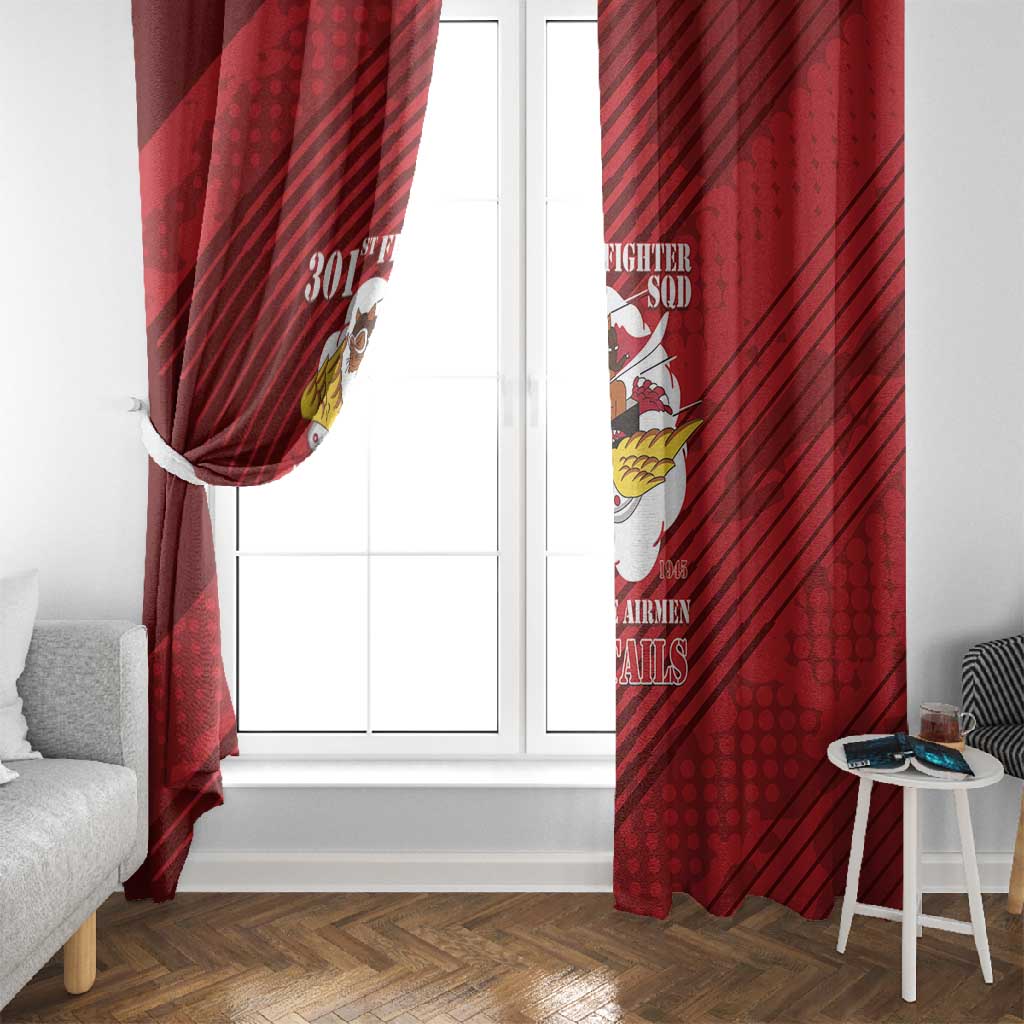 301st Fighter Squadron WWII Window Curtain Red Tails Heritage - Red - African Pride