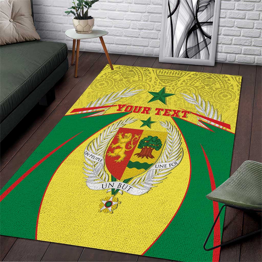 Personalised Afro Senegal Area Rug Coat Of Arms Mix African Pattern