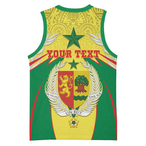 Personalised Afro Senegal Basketball Jersey Coat Of Arms Mix African Pattern LT15