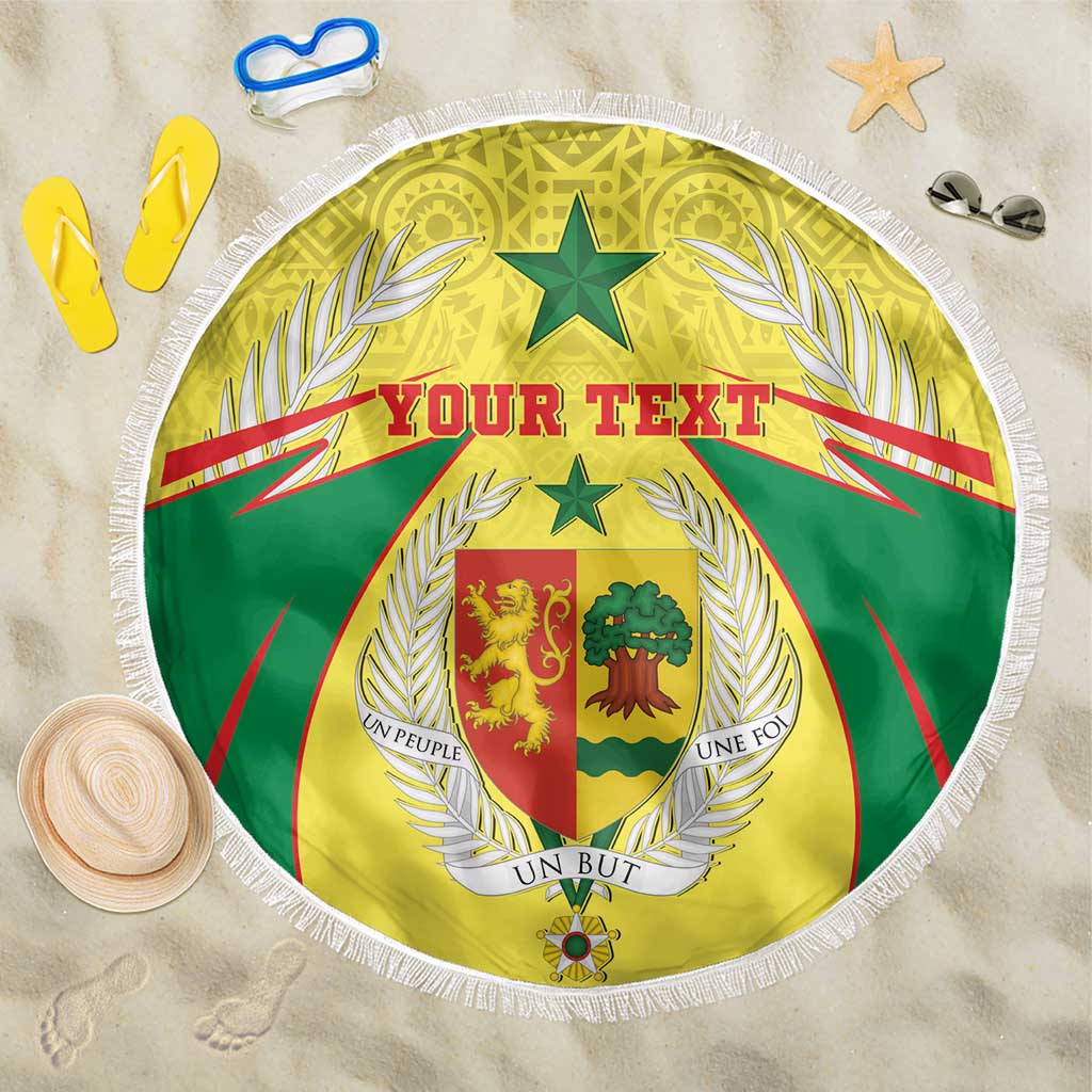 Personalised Afro Senegal Beach Blanket Coat Of Arms Mix African Pattern