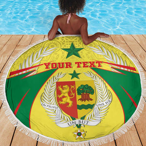 Personalised Afro Senegal Beach Blanket Coat Of Arms Mix African Pattern