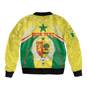 Personalised Afro Senegal Bomber Jacket Coat Of Arms Mix African Pattern