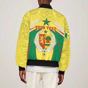 Personalised Afro Senegal Bomber Jacket Coat Of Arms Mix African Pattern