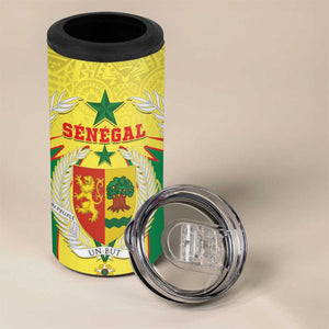 Personalised Afro Senegal 4 in 1 Can Cooler Tumbler Coat Of Arms Mix African Pattern