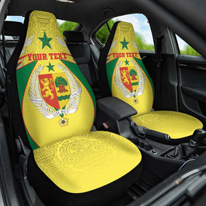 Personalised Afro Senegal Car Seat Cover Coat Of Arms Mix African Pattern