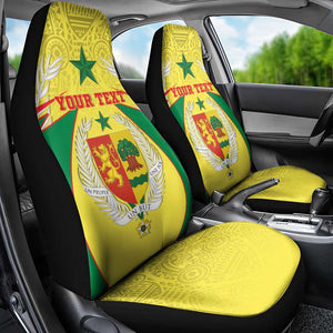 Personalised Afro Senegal Car Seat Cover Coat Of Arms Mix African Pattern